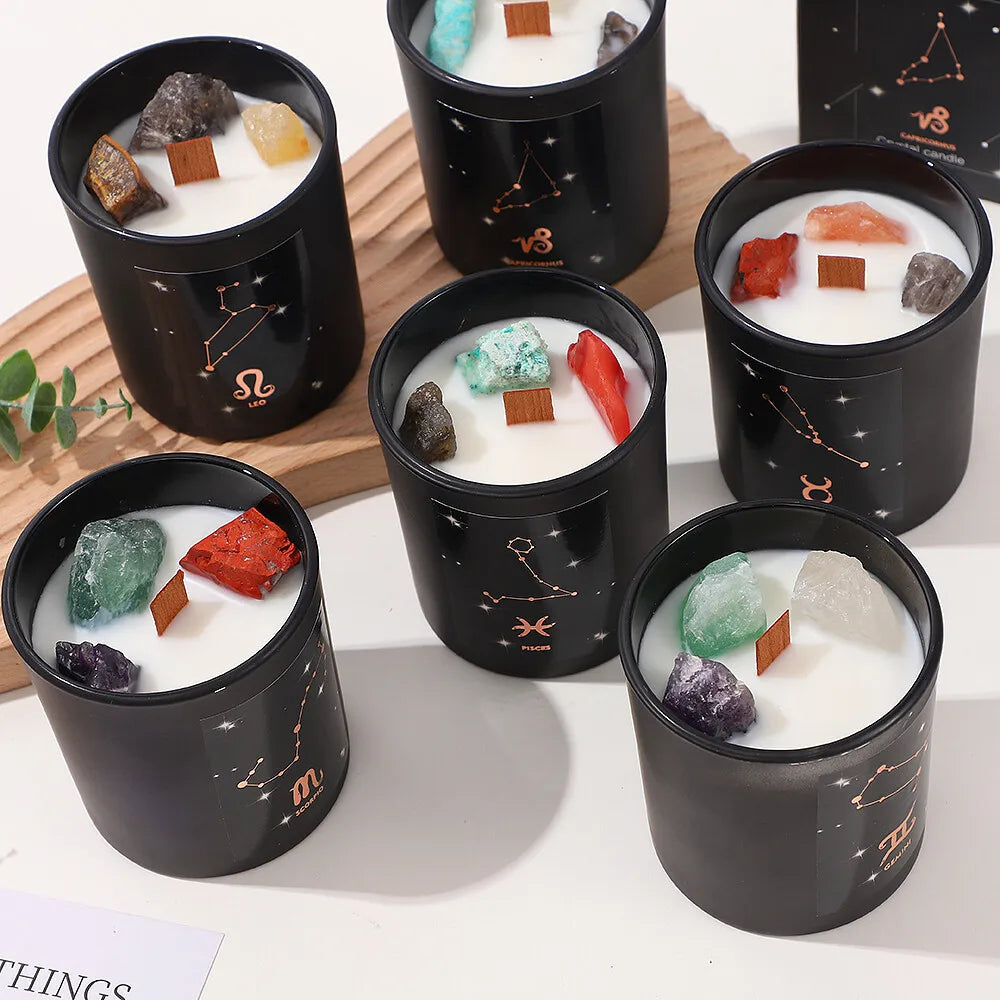 2024 New Aromatherapy Candle Smokeless Aromatic Soy Wax Twelve Constellation Candle